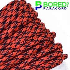 Neon Orange Camo - 50 FT - 550 Paracord Rope 7 strand Parachute Cord