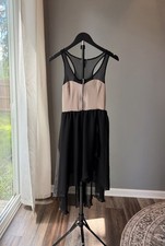 Vintage Dots Y2K 90s Sleeveless Dress S Layered Zip Front Formal Party Wedding