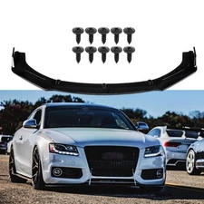Front Bumper Lip Body Kit Spoiler Glossy Black For AUDI A4 A5 B8 S4 S5