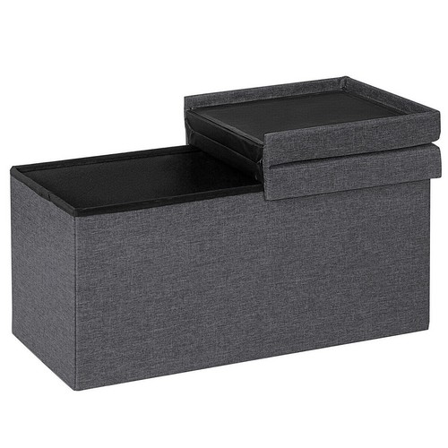 Topbuy 30" Storage Folding Ottoman W/ Lift Top Bed End Bench 80L Storage Space - Picture 4 of 6