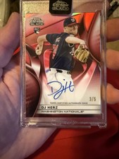 2025 Topps Chrome Black  DJ Herz Auto #CBA-DH Red Refractor 3/5