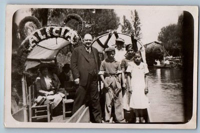 Mexico City Mexico Postcard Xochimilco River Float Parade c1910 RPPC Photo