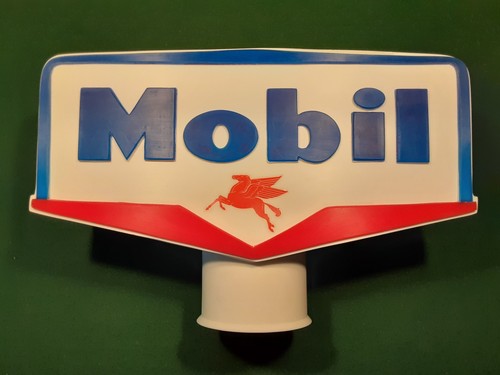 Mobil Gas Oil Station Pump Sign/Globe Bowser Wayne Tokheim Bennett Fry Light