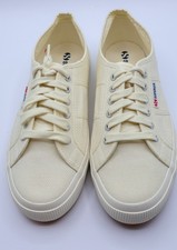 New Superga Women's Casual Trainers Size 9.5 Women 8 Men Beige Off White