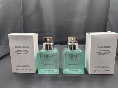 TWO NEW CALVIN KLEIN FOR MEN EDT REFLECTIONS (TESTER) 3.3 OZ