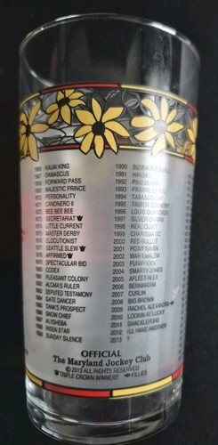 138 Preakness Souvenir Glass 2013 Winners 1933-2012/Libbey - Picture 2 of 5