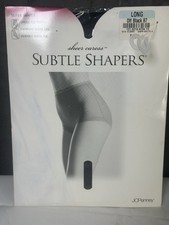 Pantimedias JC Penney Modeladoras Sutiles Transparente Caricia Faja Top Largas Negras Nuevas
