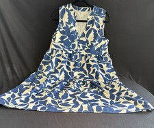 SHEIN Sundress Sleeveless V-Neck Dark Blue & Ivory Size Medium/6 Pre-Owned