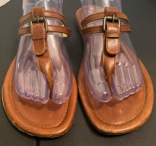 LAURENT EFFEL Womens Brown Leather Flats Size 41 (11) Buckle Detail - Picture 3 of 13