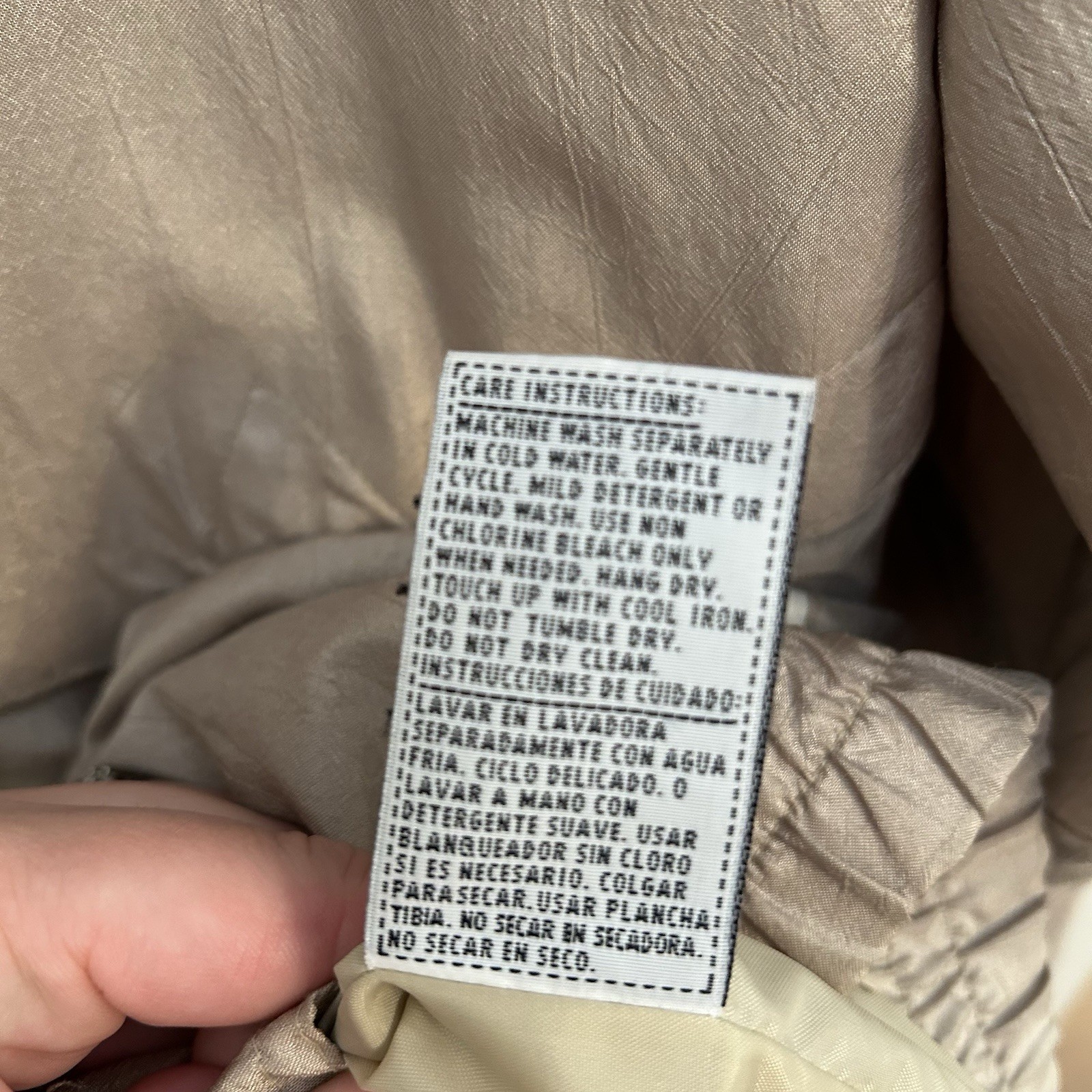 Vintage CS Essentials Long Jacket Tan Women’s Medium Snap Closure thumbnail 10