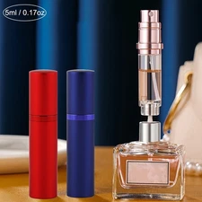 2pcs 5ml Bottom Filling Travel Perfume Atomizers, Spray Scent Pump Metal Case