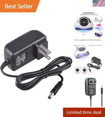 Universal 24V AC DC Adapter for Sun BQ5T and Other Nail Lamps - Safety Certified