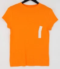 A New Day Shirt Womens Large Bright Orange Short Sleeve Stretch Tee Top
