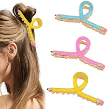 Pencil Hair Clips,Teacher Hair Clips 3Pcs Teacher Accessories for Women Fun M...