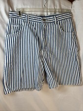 Vintage 1980s LEE Jeans Striped Shorts Women  s size 14 Petite