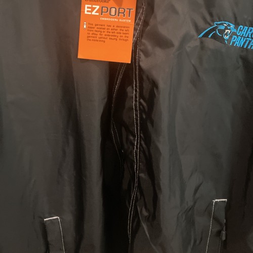 NFL Carolina Panthers Full Zip and Snap Jacket Size Medium Black with Hood - Picture 3 of 15