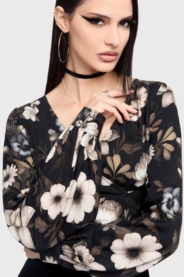 Killstar Stellar Hour Shirt Womens V-Neck Long Sleeve Goth Alternative