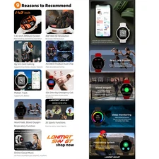 LOKMAT SKY GT Smart Watch Fitness Tracker Wristwatch Health Monitor Watch ADBW