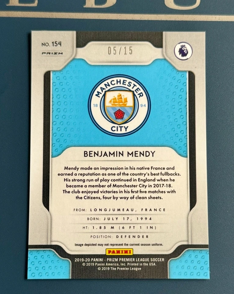 2019-20 Panini Prizm Premier League White Sparkle /15 Benjamín Mendy - Image 2 of 2