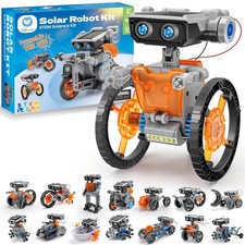 Solar Robot Building Kit STEM Gift for Boys Aged 8-13, 15-in-1 DIY Science Ed...