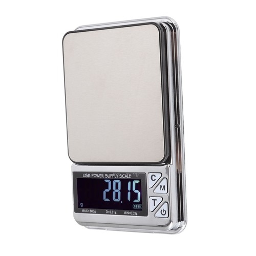Bilancia digitale alta precisione 600/0,01 g display LCD impermeabile ricarica USB ele - Foto 22 di 24