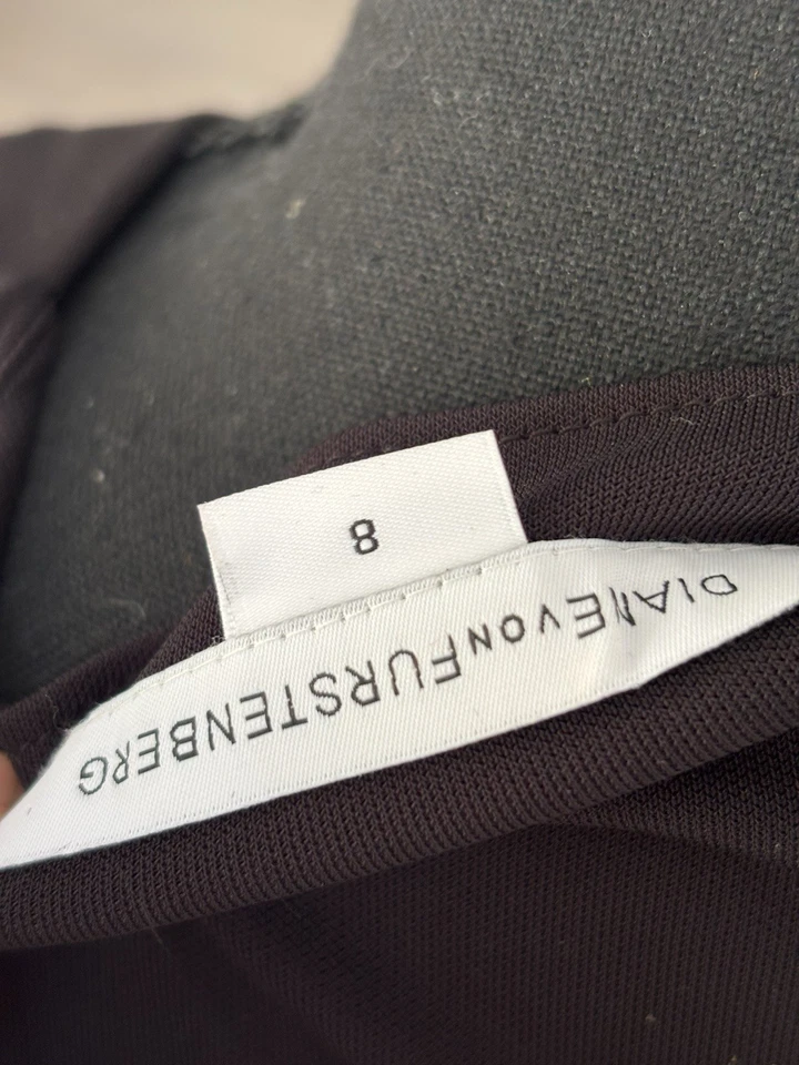 Vestido Diane Von Furstenberg DVF tamanho 8 Amelia estampado alargado verdadeiro bolso envoltório - Imagem 4 de 4