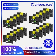 Label Tape Cassette 6MM Compatible Brother P-Touch TZ TZe611 PT-2700 2710 20Pack