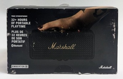 Marshall Emberton III Portable Wireless Bluetooth Speaker - Black & Brass