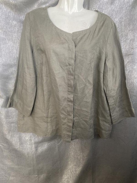 Women Chelsea Rose Shirt Grey Linen M