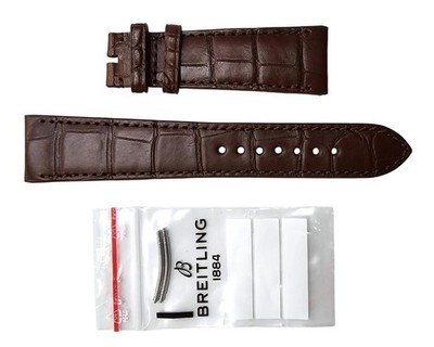 BREITLING レザーベルト 22-18mm ブラウン New Breitling Brown 22/18mm Alligator Leather Strap 1088P | eBay