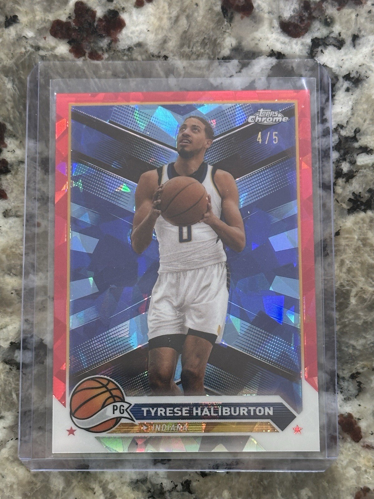 Tyrese Haliburton 2023 Topps Chrome Sapphire Edition #4 Red /5 