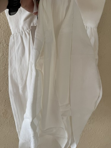 Zara White Linen Dress Girls Size 9 Flutter Sleeves - Picture 11 of 11