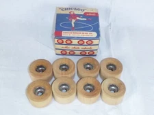 NOS Vtg 1940's-50's Chicago Roller Skate Co Replacement Wheels Maple Wood 87 SPL