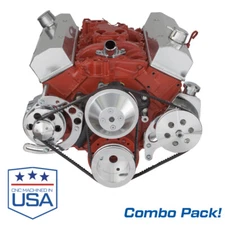 Small Block Chevy Alternator and Power Steering Brackets Combo Long Pump SBC 350