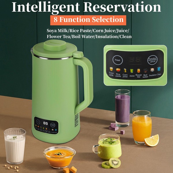 Máquina automática para hacer leche de nueces verde 800 ml casera almendra avena coco soja
