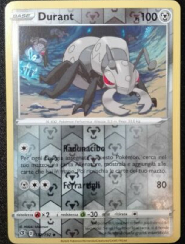 Pokemon -  Durant 132/192 - Common - Rebel and Clash - Rev. Holo - NM/M -New