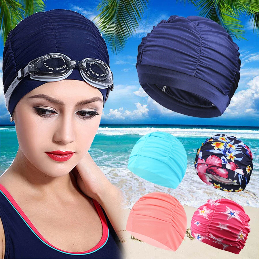 Elastic Nylon Swimming Cap Long Hair Clean Swim Pool Hat For Adult Men  Women UK