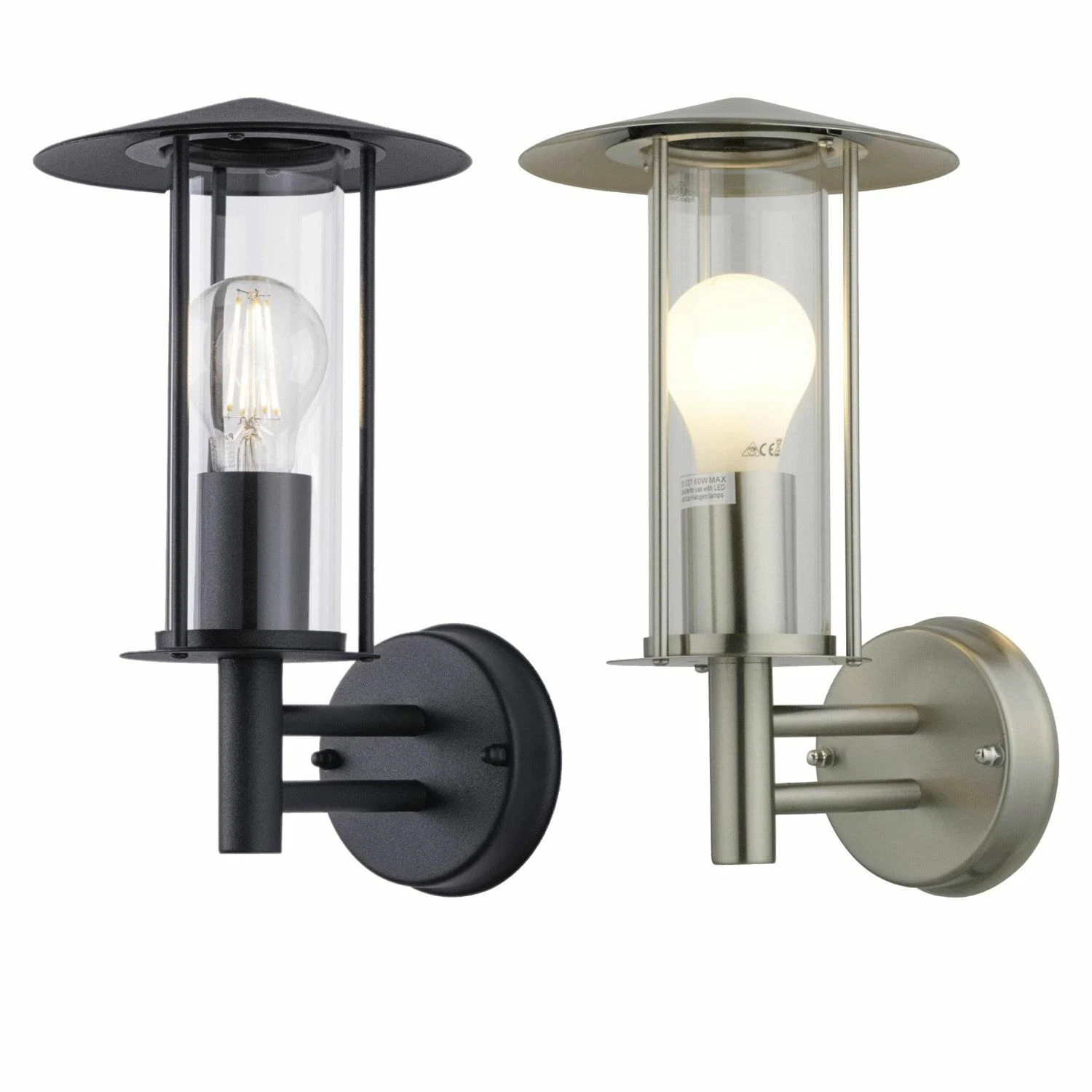 Waterproof black porch light with modern design