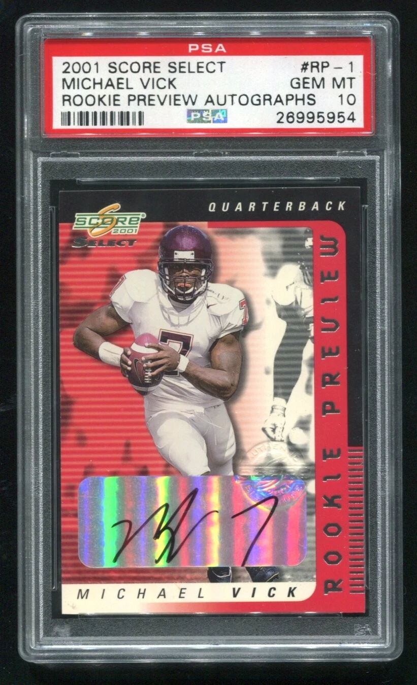 Michael Vick Score Select Rookie Preview Autographs #RP1 Rookie Preview Autographs