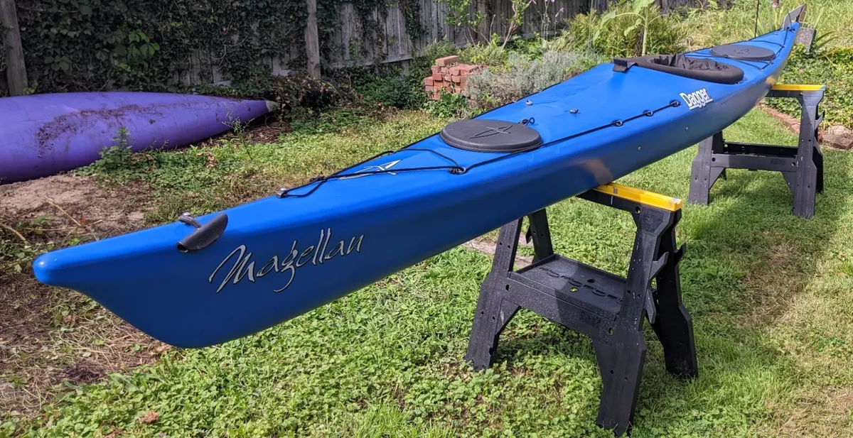 Dagger Magellan 17' Ocean Touring Kayak w/Rudder & Pimex Kayak Cart