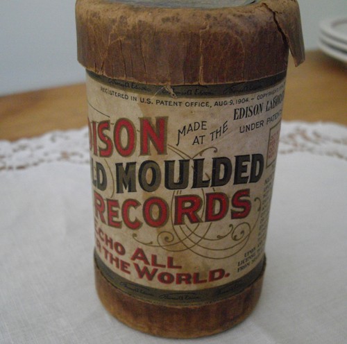 Vintage Edison Gold Moulded Record Canister Box Only Echo All Over the World ~ - Picture 7 of 10