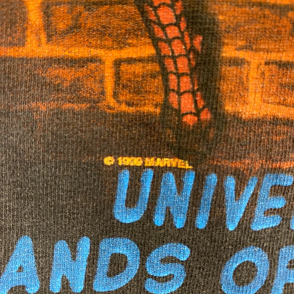 Camiseta De Colección Universal Studios 1999 Marvel Spiderman Niños L Spidey Was Here Foto 2 de 4