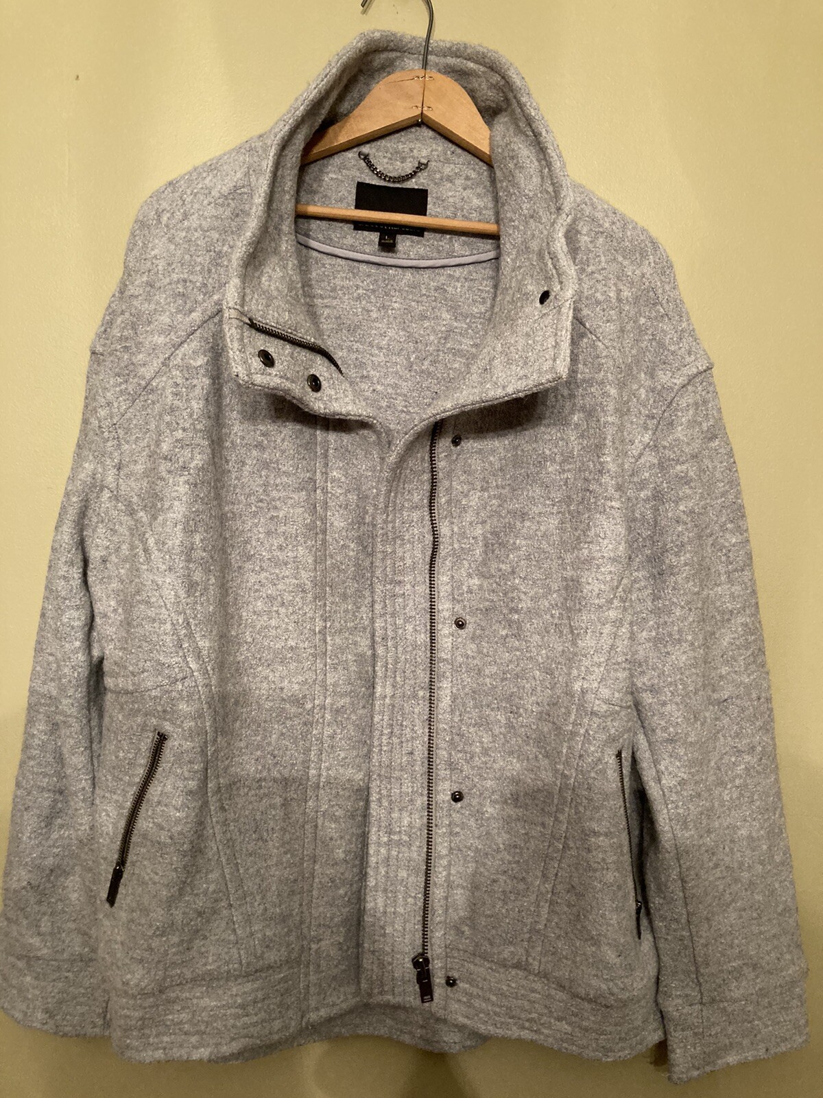 Banana Republic Women's Gray Wool Blend Moto Jacket Size Large