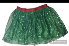 Holiday Time Tutu Green Silver and Red Skirt Size Girls Size Medium 7-8