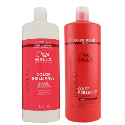 Wella Invigo Color Brilliance Coarse Shampoo & Conditioner 1000 ml kräftiges col
