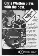 1991 small Print Ad Noble & Cooley NC Horizon Drums Chris Whitten Paul McCartney