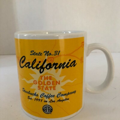 Starbucks California Mug 1999 Hollywood Napa San Francisco Facts LA Vintage