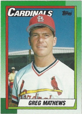 TCS 1391  Topps 1990 Cardinals Baseball Greg Mathews #209