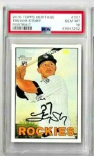 2016 TOPPS HERITAGE PORTRAIT TREVOR STORY #707 RC PSA 10