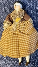 Antique German 5  C1890 Miniature China Head Doll With Great Outfit Orig Body